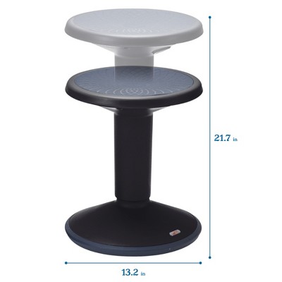 Black Adjustable Height Wobble Stool with Cushioned Seat