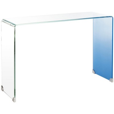 Crysta Ombre Clear and Blue Glass Hallway Table