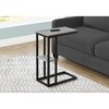 Monarch Specialties Accent Table C-Shaped End Side Snack Living Room Bedroom Metal Laminate Grey Black Contemporary Modern - 2 of 3