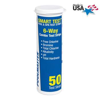 Poolmaster Smart Test 6 Way Swimming Pool and Spa Water Test Strips - 50pc