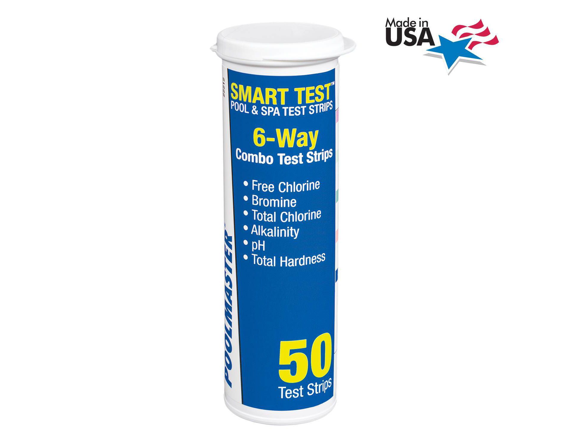 Poolmaster Smart Test 6 Way Swimming Pool and Spa Water Test Strips - 50pc