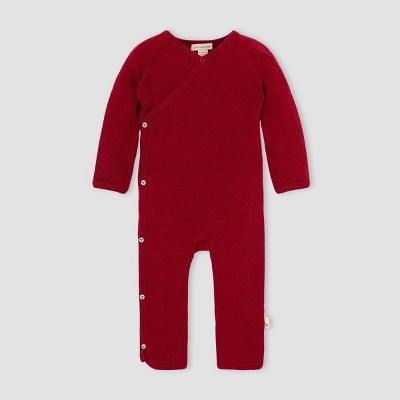 Burt's Bees Baby® Baby Quilted Bee Organic Cotton Wrap Front Jumpsuit - Red 6-9M