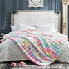 Cozy Bliss Faux Fur Throw Blankets, Plush Fuzzy Soft Thick Bubble Blanket for Sofa, Bedroom, Living Room - 3 of 4