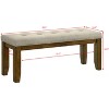 Vynxaria 47.6"W Contemporary Tufted Bench Soft Neutral Fabric Upholstery, Brown Finish, 1pc Only (Simple Assembly) - 3 of 4