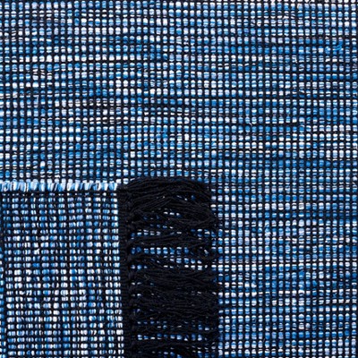 Handwoven Coastal Charm Blue Cotton 8' x 10' Area Rug