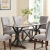 Modern Dining Table Set, Gray Sintered Stone Dining Table With 6 Tufted Upholstered Chairs, 63-inch Rectangle Dining Table For Dining Room - 2 of 4