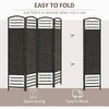 Aghana Digitals 4-Panel Folding Privacy Screen, 5.6ft Black Handwoven Room Divider with Poplar - 3 of 4