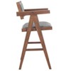Counter Stool 39.4" H, Gray Polyester Linen Seat with Walnut Rubberwood Frame (Set of 2) By Zuo Modern - 2 of 4