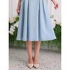 INSPIRE CHIC Women's Boat Neck Short Sleeve Pleated Work A-Line Midi Dress - 4 of 4