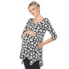 Maternity Printed Tunic Top -White Mark - 2 of 4