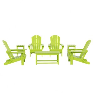 WestinTrends 7 Piece Set Outdoor Folding Adirondack Chairs with Coffee Table Side Table - 1 of 4