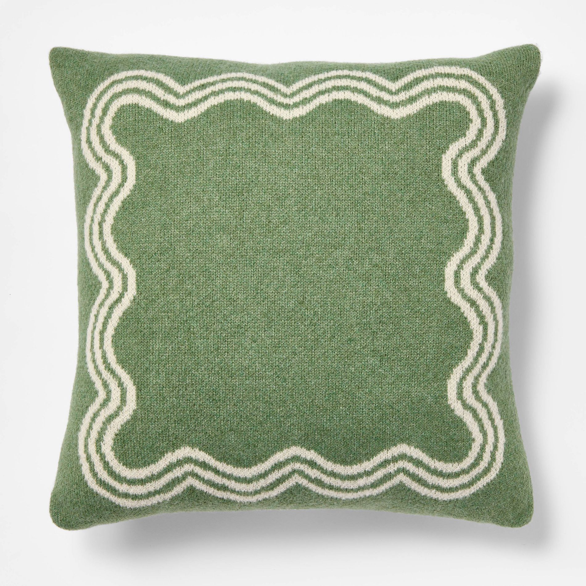 24"x24" Jacquard Knit Pillow with Scallop Pattern - Threshold™ designed with Studio McGee