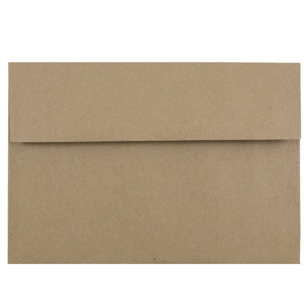 JAM Paper Brown Kraft Paper Bag Envelopes A8 5.5" X 8.125 50pk: Mailing Envelopes, Recycled Content, Gummed Flap