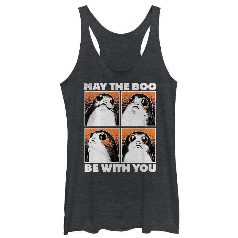 Women's Star Wars The Last Jedi Halloween Porg Boo With You Racerback Tank Top, 1 of 4