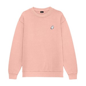 Dalix Ghost Embroidery Relaxed Crewneck Sweatshirt Soft Fleece Fit Lounge Mens - 1 of 4