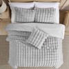 Riverbrook Home 3pc Twin XL Wavy Faux Fur Comforter Set Gray - 3 of 4