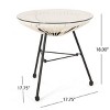 17.75'' Round Rattan Side Table with Tempered Glass Top,Modern Outdoor Accent Table for Balcony or Patio-Cuddlewood - 4 of 4