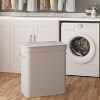 26.4-Gals Laundry Hamper Basket Bamboo Laundry Basket with Lid Removable Machine Washable Laundry Basket, with Handles - 2 of 4
