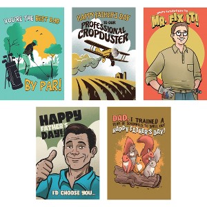 Funny Father's Day Cards Hilarious Assorted Cards for Dad With Envelopes - Crazy Dog Card - 1 of 4