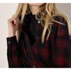 Women's Red Check Corduroy Shirt - APRICOT - 3 of 4