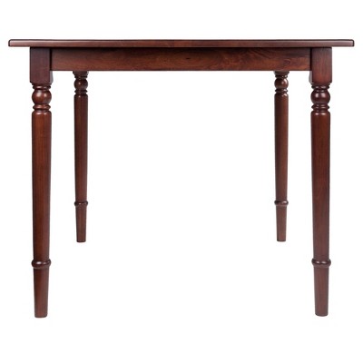 Walnut Square Solid Wood Dining Table with Turned Legs