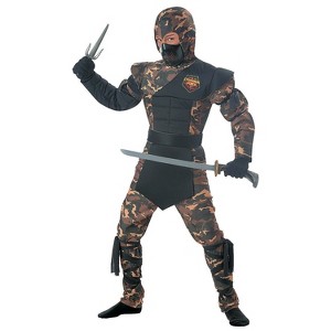 California Costumes Boys' Special Ops Ninja Muscle Jumpsuit Costume - 1 of 2
