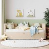 MAYEERTY Twin Size Upholstered Daybed, Pop Up Trundle, Bedroom, Beige - 2 of 4