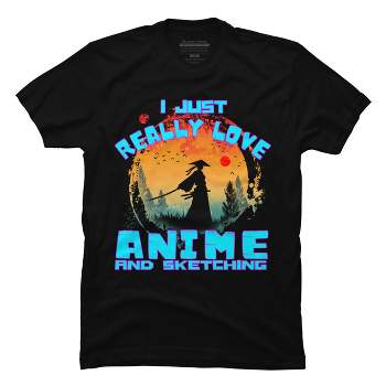 Men's Design By Humans I JUST REALLY LOVE ANIME AND SKETCHING By punsalan T-Shirt