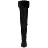 BLISSFUL STEP Women's Chunky Heel Platform Faux Fur Zipper Over Knee High Boots - 4 of 4