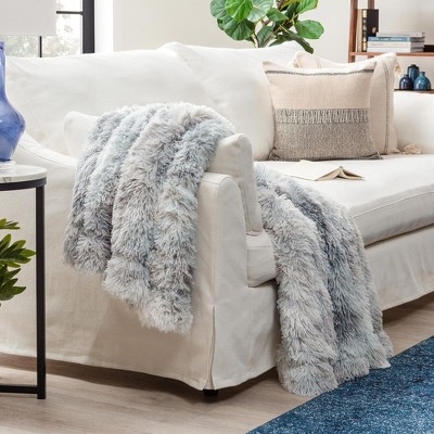 Chanasya Wolf Faux Long Fur Throw Blanket - Soft, Fuzzy Throw Blanket