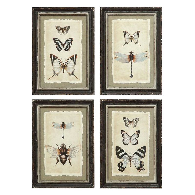 Framed Insect Wall Art Black/Cream 4pk - Storied Home, 1 of 6
