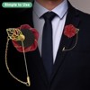 Unique Bargains Wedding Rose Men Suit Boutonnieres Lapel Pin 1 Pc - 4 of 4