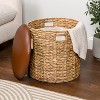happimess Josie 18" Modern Coastal Hand-Woven Hyacinth Storage Ottoman with Lid - 4 of 4