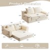 TiramisuBest Modern Small Corduroy Loveseat Sofa Bed, Deep Seat Couch with Pillows & Reversible Cushions,White - 4 of 4