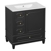 JUJABU 30" Freestanding Bathroom Vanity with Ceramic Basin, Soft-Close Door, 3 Drawers & Storage Shelves - 2 of 4