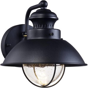 John Timberland Fordham Rustic Industrial Outdoor Wall Light Fixture Black LED 8" Seedy Glass for Post Exterior Barn Deck House Porch Yard Patio Home - 1 of 4
