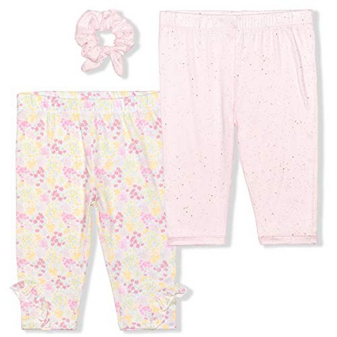 Young Hearts Girl's Fashionable Printed And Solid Legging Pants, 2 ...