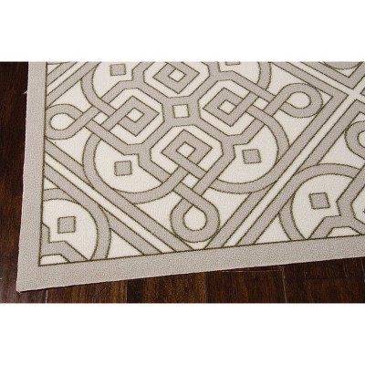 Stone and Ivory Tufted Synthetic Outdoor Area Rug, 8x11
