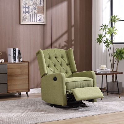 Swivel Rocking Recliner Chair,360° Swivel Nursery Rocking Chair,Glider Chair,Modern Small Rock Swivel Recliner Chair Home Theater Seat-Cuddlewood
