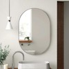FURNIinspire Decorative Wall Mirror Oval Brushed Aluminum Frame Shatterproof for Contemporary Rooms, Silver, 20"*1.1"*7.04" - 3 of 4