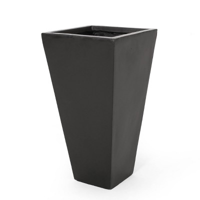 24.75" Ella Cast Stone Planter Black - Christopher Knight Home