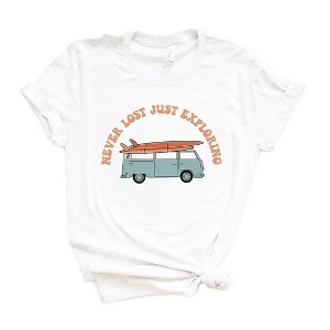Simply Sage Market Women's Never Lost Peach Short Sleeve Graphic Tee - 1 of 4