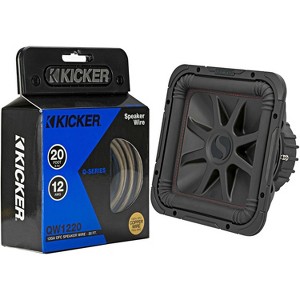 Kicker 45L7R124 L7R 12-Inch (30cm) Subwoofer, Dual Voice Coil, 4-Ohm & 46QW1220 12AWG 20ft Speaker Wire - 1 of 4