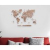 HomeRoots 24" X 39" Wood Brown Wood World Map Hanging Dimensional Sculpture - 2 of 4