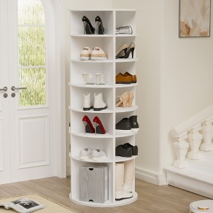 VYNXARIA 7-Tier Rotating Shoe Rack Tower - 360¡ã Revolving Organizer for 28 Pairs - 1 of 4