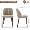 Wooden Upholstered Dining Chairs Set of 2: Padded seat, wood legs. Modern fabric side chairs for kitchen, dining room, cafe - 2 of 4