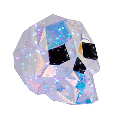 Seasonal LLC Prismatic Iridescent Skull 12", LED lights