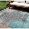 Teal Blue And Gray Abstract Washable Indoor Outdoor Area Rug - 2 of 4