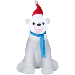 Gemmy Christmas Airblown Inflatable Polar Bear, 3.5 ft Tall, Multi - 1 of 2