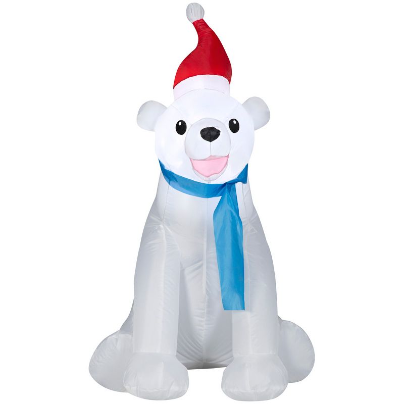 Gemmy Christmas Airblown Inflatable Polar Bear, 3.5 ft Tall, Multi, 1 of 3